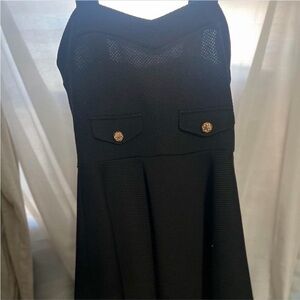 Papaya Black Strapless Dress with Gold Accents